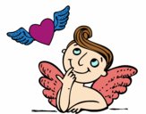 Cupid and winged heart