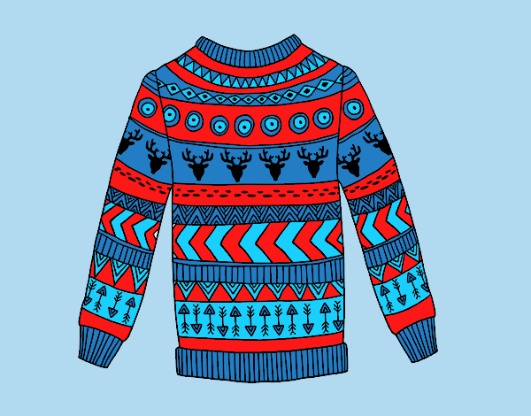 Coloring page Printed wool sweater painted byLornaAnia