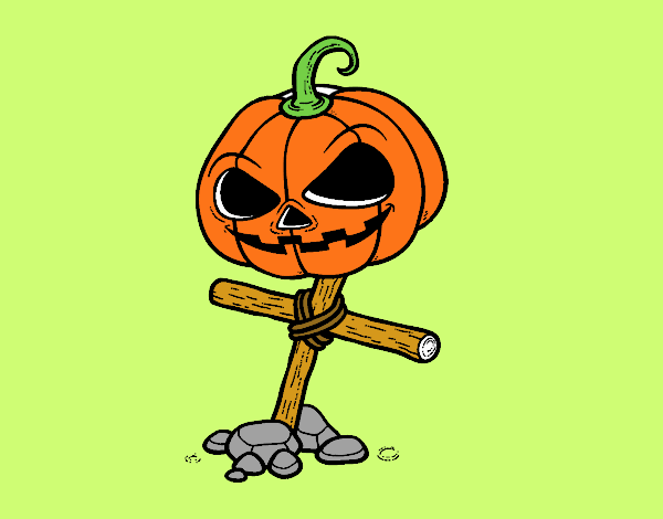 Halloween pumpkin on cross