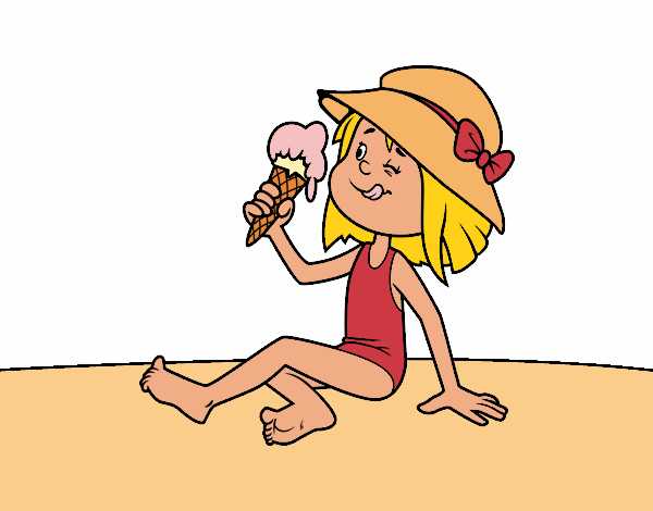 Little girl with ice-cream
