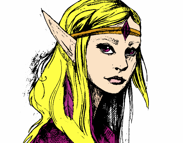 Colored page Princess elf painted by User not registered