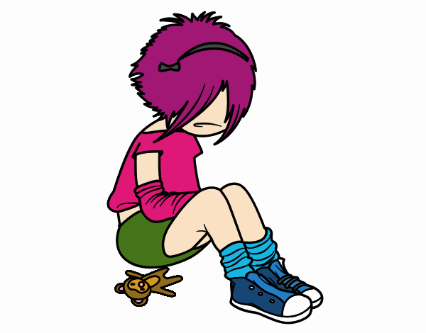 Mahlet's emo girl coloring page