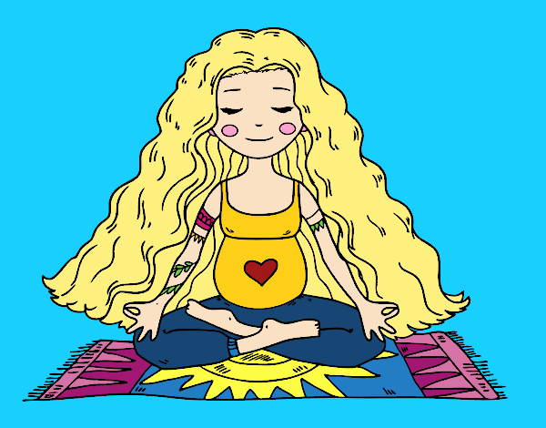 Mahlet's pregnant practising yoga coloring page
