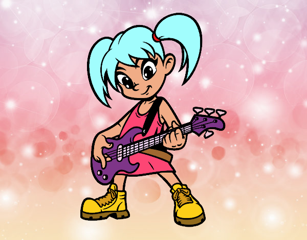  Girl with electric guitar