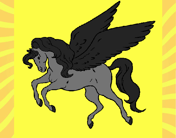 Pegasus flying