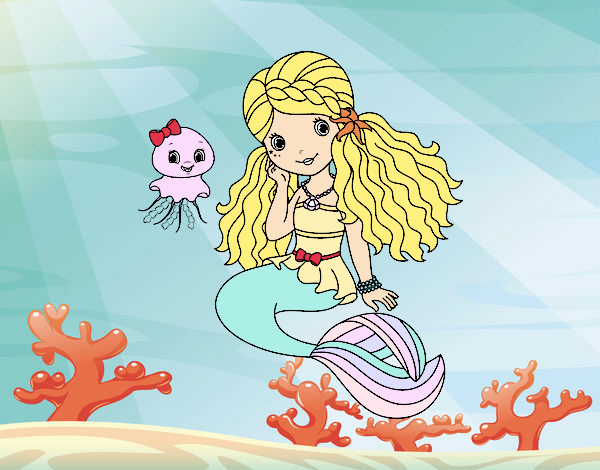 Mermaid and jellyfish
