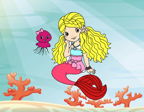Mermaid and jellyfish