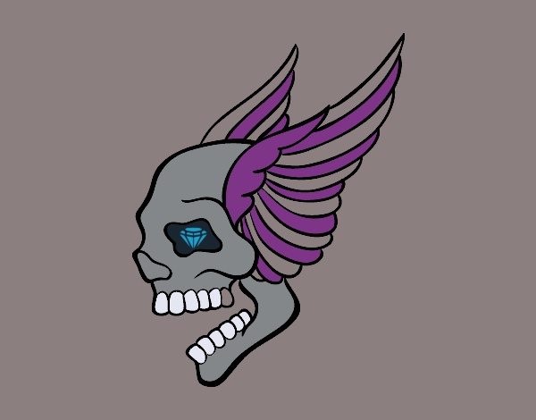 Skull with wings tattoo