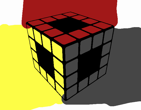 the Rubik's cube of the world dark red demon world yellow people world black ender world