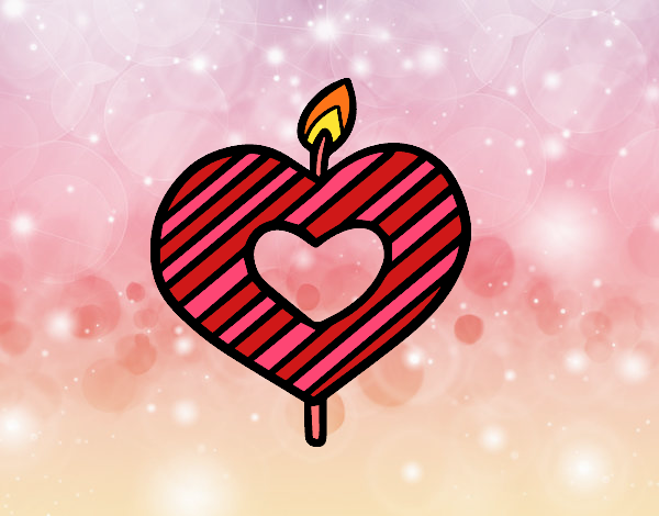 Heart-shaped candle
