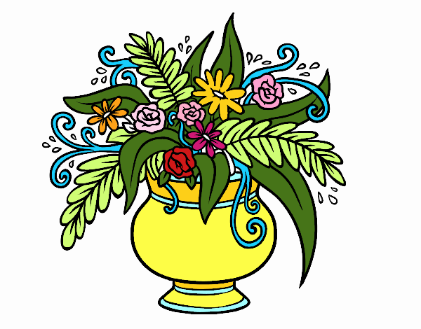 Colored page A vase with flowers painted by User not registered