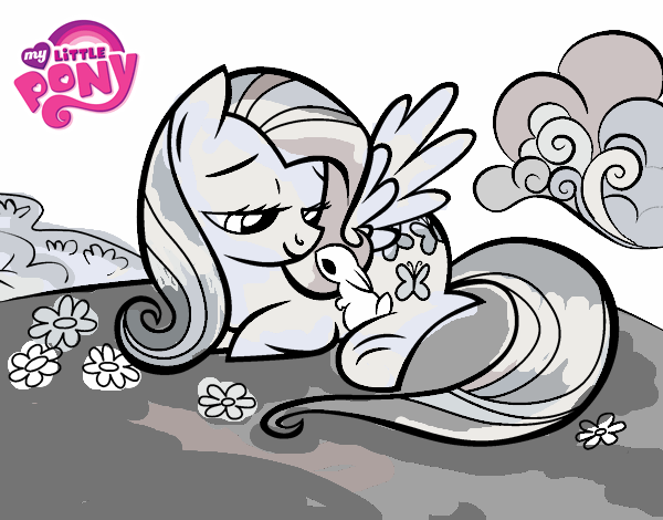 fluttershy in black and white