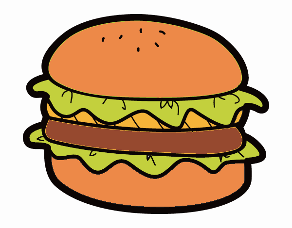 Hamburger with lettuce