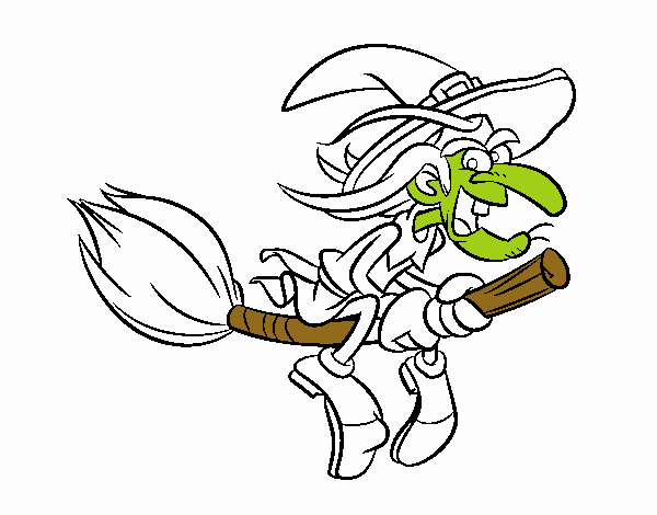 Witch on flying broomstick 2