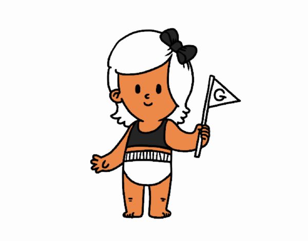 Girl with flag
