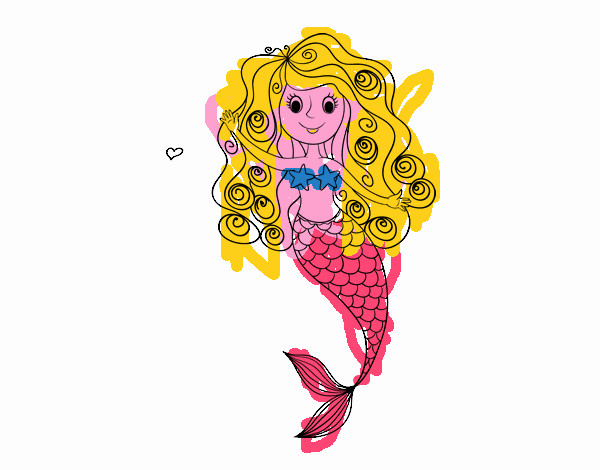 Mermaid with curls