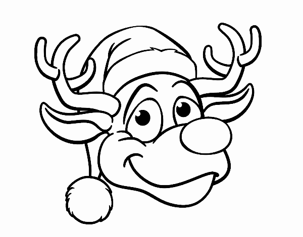 Reindeer face Rudolph