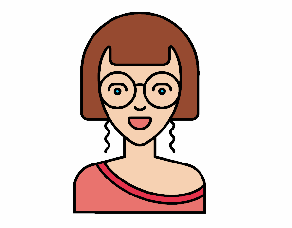 Girl with round glasses