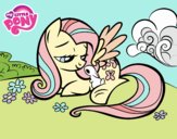 Fluttershy with a little rabbit