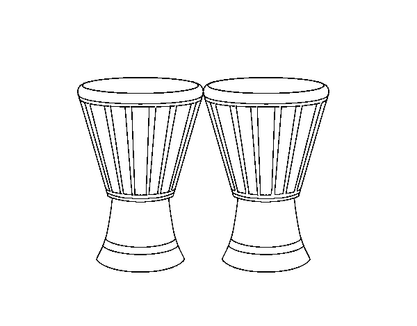 2 Djembes coloring page