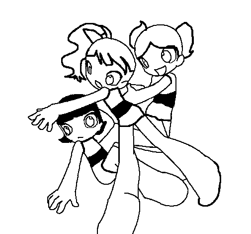 3 girls coloring page