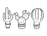 3 mini cactus coloring page