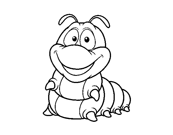 A caterpillar coloring page