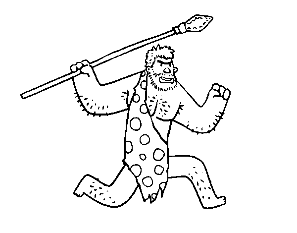 A Caveman coloring page