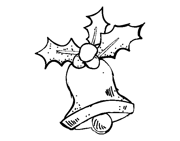 A Christmas bell coloring page