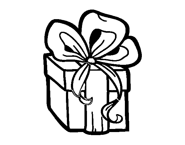A Christmas gift coloring page
