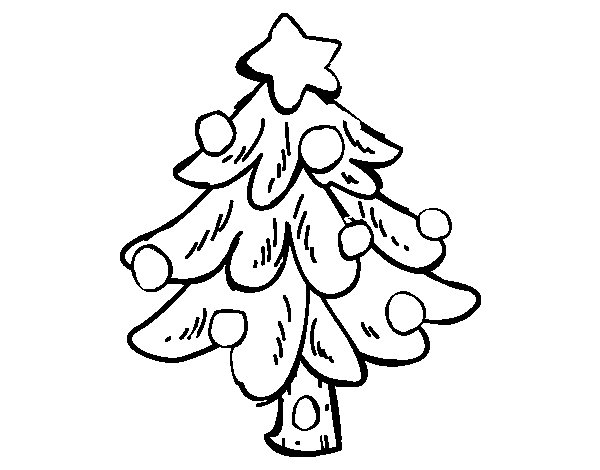 A Christmas tree coloring page