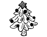 A Christmas tree coloring page
