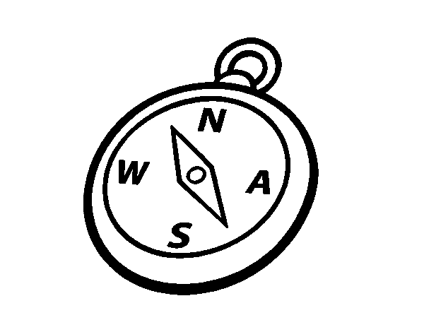A compass coloring page