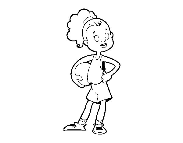 A female basketball player coloring page