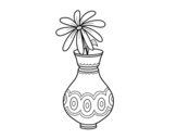 A flower in a vase coloring page