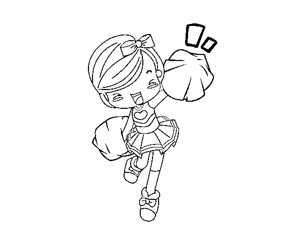 A girl Cheerleader coloring page