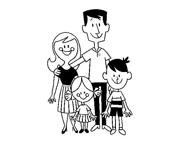 A happy family coloring page