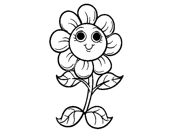 A little flower coloring page