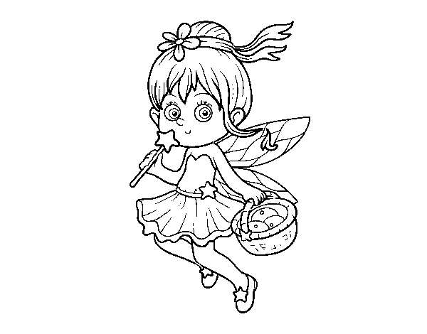 A magic fairy coloring page