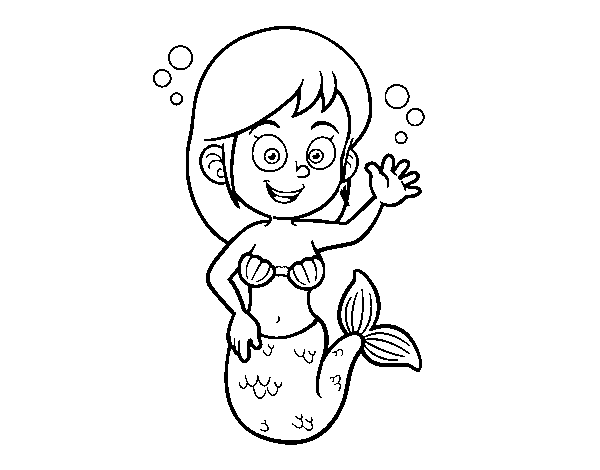 A magic mermaid coloring page