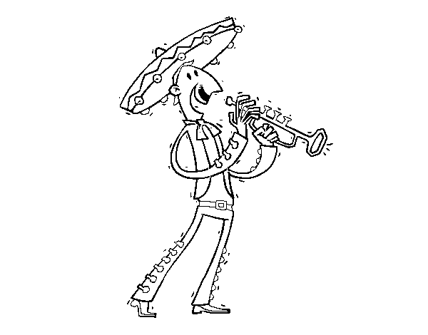 A Mariachi coloring page
