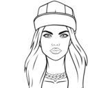 A modern girl coloring page