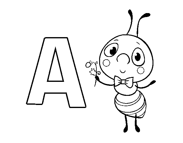 A of Ant coloring page