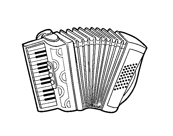 A piano accordion coloring page
