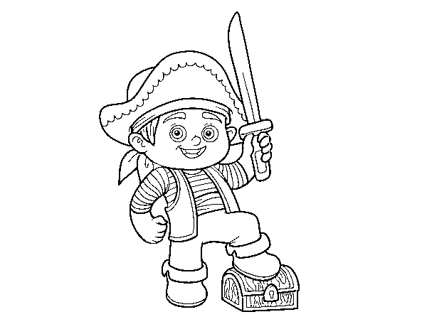 A pirate boy coloring page