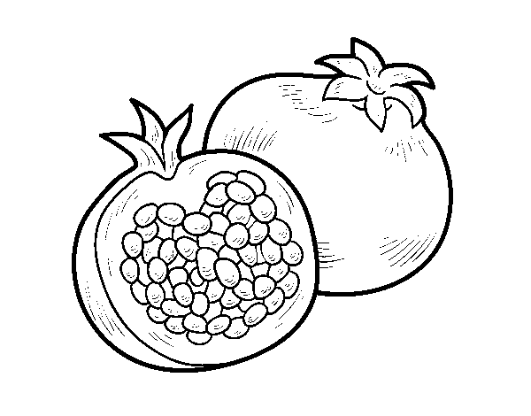 A pomegranate coloring page