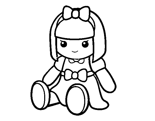 A pretty rag doll coloring page
