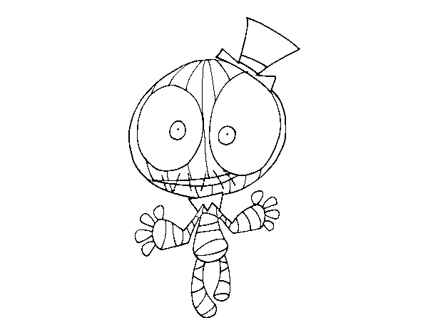 A rag doll coloring page