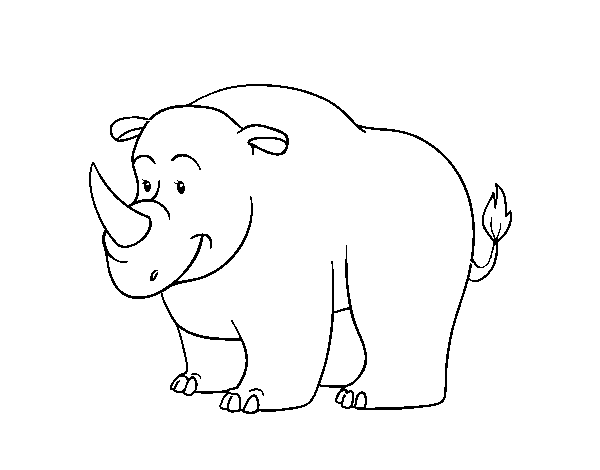 A rhino coloring page