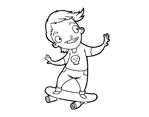 A skater coloring page